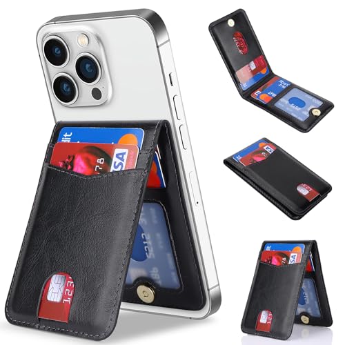 Cavor Compatible with Magsafe Wallet, Magnetic Wallet for iPhone, Black - color: C-Black