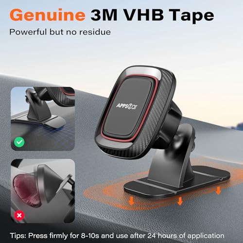 APPS2Car 2-Pack Magnetic Phone Holder for Car, Dashboard Magnet Car Mount