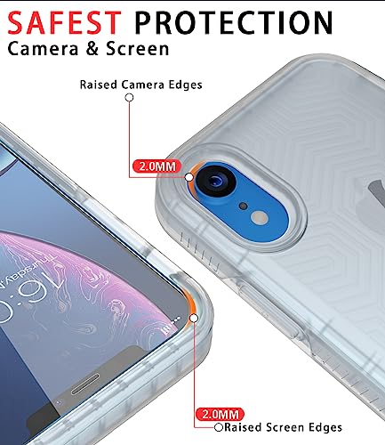 Diverbox for iPhone XR Case [Tempered Glass Screen Protector] [Shockproof] [Dropproof] Heavy Duty Protection Phone Case Cover for Apple iPhone XR Clear - color: Clear-2in1