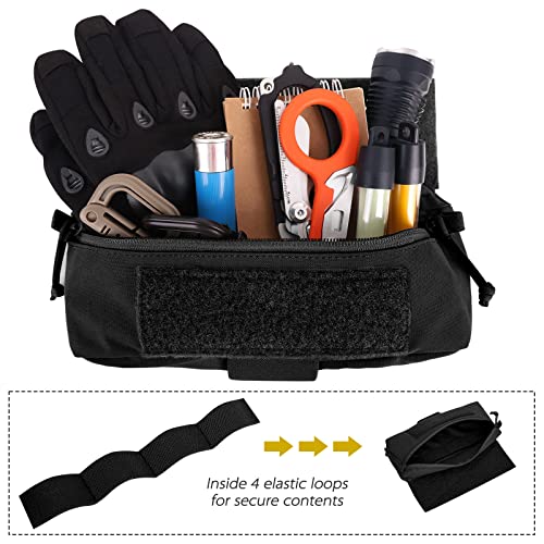 PETAC GEAR Tactical Mini Drop Pouch Fanny Pack Tool Pouch for Tactial Vest Chest Rig - color: Black