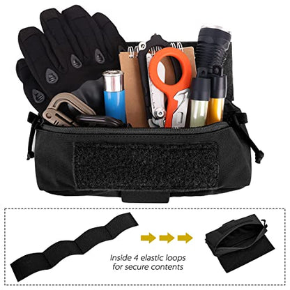 PETAC GEAR Tactical Mini Drop Pouch Fanny Pack Tool Pouch for Tactial Vest Chest Rig - color: Black
