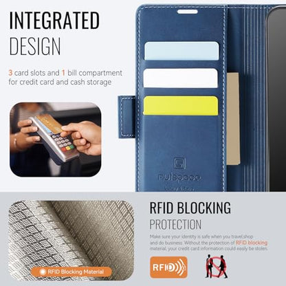 Wallet Case for Samsung Galaxy A56 5G / A36 5G / A37 5G 6.7'' RFID Blocking Credit Card Holder Magnetic Closure Kickstand PU Leather Flip Case Shockproof TPU Inner Protective Cover Blue - color: Blue, size: Samsung Galaxy A56/A36/A37