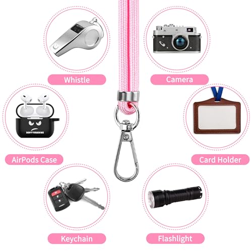 CACOE Phone Lanyard, Light Pink, 2 Pcs - color: Light Pink, size: 30"（Neck Strap×1）+8"（Wrist Strap×1）