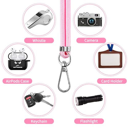 CACOE Phone Lanyard, Light Pink, 2 Pcs - color: Light Pink, size: 30"（Neck Strap×1）+8"（Wrist Strap×1）