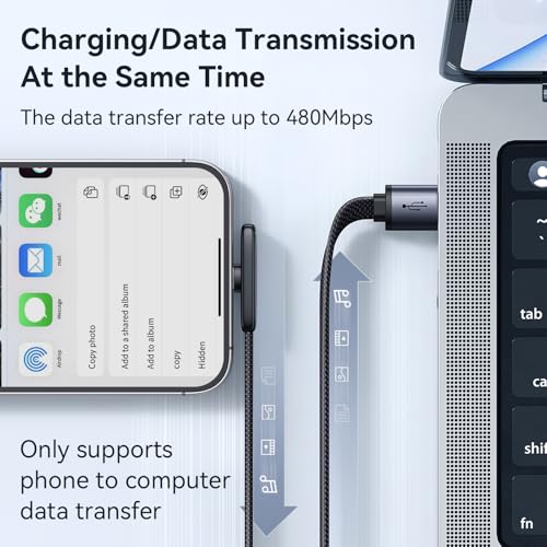 mcdodo 4FT USB C to Lightning Cable 90 Degree Right Angle USB-C to Lightning Charging Cable with LED Indicator Light Compatible with iPhone 14 13 12 11/Pro/ProMax/Plus, iPad, AirPods, iTouch - color: USB-C to Lightning