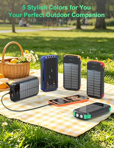 Solar Power Bank 40000mAh PD20W Fast Charging Portable Solar Charger - color: Green