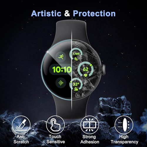 6 Pack for Google Pixel Watch 4/3/2/1 Screen Protector 41mm | Anti Scratch, Soft HD Clear Flexible Film for Pixel Watch 4/3/2/1 , Bubble Free, Touch Sensitive, Anti Fingerprint - size: For Google Pixel Watch 4/3/2/1 41mm 1.61 Inch