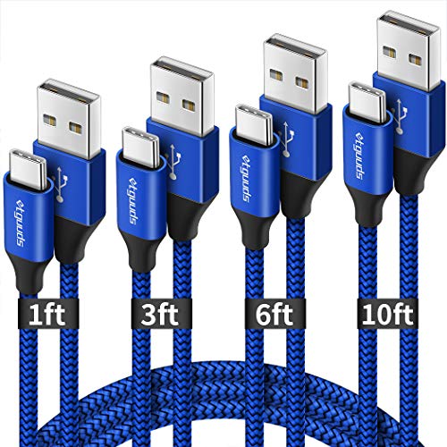 etguuds USB to USB C Cable, 4-Pack USB A to USB C Cable Fast Charging - color: Blue, size: 1ft,3ft,6ft,10ft