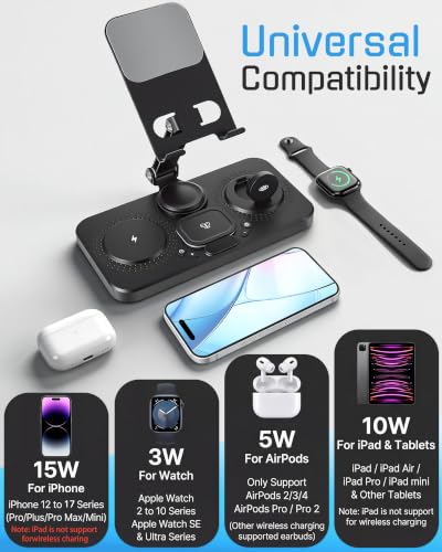 6 in 1 Wireless Charging Station for Apple Products,Phone Charger Station