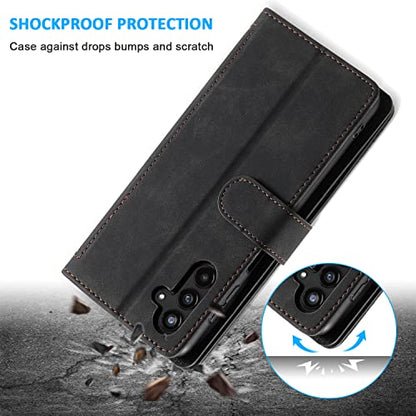 EYZUTAK Wallet Phone Case for Samsung Galaxy A15 4G/5G, Retro Matte 9 Card Holder Slots Zipper Pocket Handbag Case PU Leather Magnetic Closure Kickstand with Wrist Strap Flip Folio Purse Case - Black - color: Black, size: Samsung Galaxy A15 4G/5G