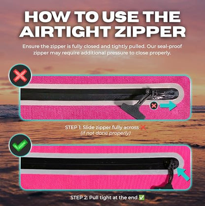 Drench Waterproof Fanny Pack & Floating Phone Pouch | IPX8 Submersible Waist Pack Dry Bag for Beach, Pool, Cruise Travel, Girls Trips, Snorkeling, Kayaking & Water Sports | Pink - color: Hot Pink