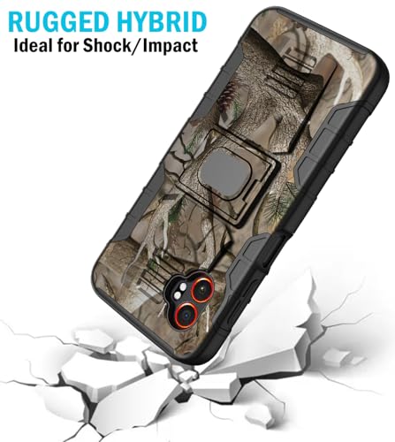 Nakedcellphone Rugged Combo for Samsung Galaxy XCover 7 Pro Case - Camo | Hybrid Cover + Belt Clip Holster, Rotating Phone Holder, Ring Grip, with Kickstand, For XCover7 Pro (2025, SM-G766) - color: Camo