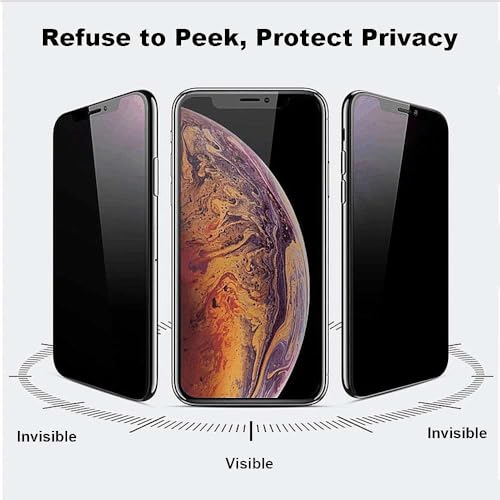 2 Pack, Privacy Screen Protector, Full Coverage Anti-Spy Tempered Glass Film Compatible with iPhone 15 Pro - size: 15 Pro