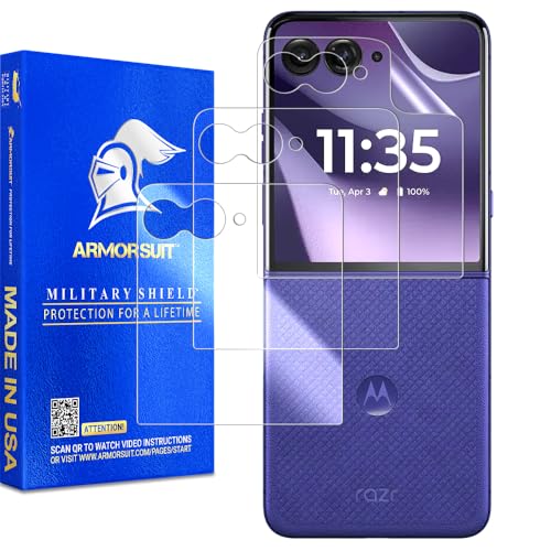ArmorSuit 3 Pack Front Display Screen Protector for Motorola Razr Ultra (2026/2025) / Razr+ Plus (2026/2025/2024) Case Friendly MilitaryShield HD Clear Film - Made in the USA