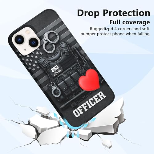 Personalized Police Clear Phone Case Custom Name, Firefighter Protective Case Compatible with Phone Devices, Law Enforcement Gift for Men Dad Husband (#3)