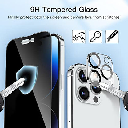 JETech Privacy Screen Protector for iPhone 14 Pro Max, 2+2 Pack - size: iPhone 14 Pro Max