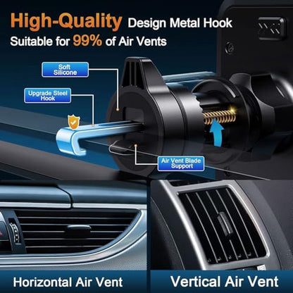 DOLYOFG Car Phone Holder Vent [Thick Cases Friendly] Phone Mount for Car Air Vent 360° Rotate Hands Free Cell Phone Holder for Car Automobile Cradle for All iPhone Android Smartphone - style: new model