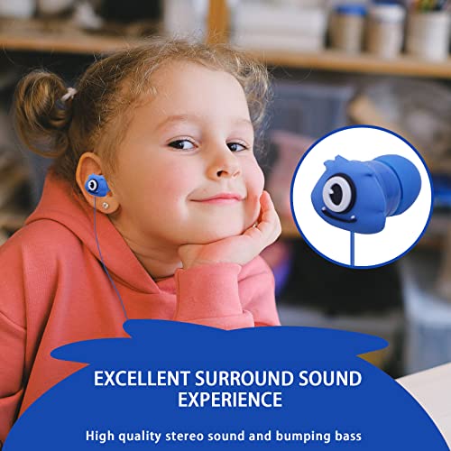 Kids Earbuds with Storage Case for Back to School, Earbuds for Kids - color: Blue
