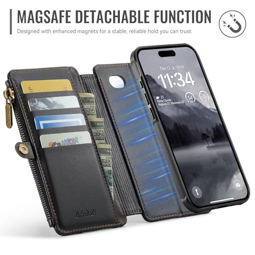 for iPhone 17 Air - Phone Case Wallet Magnetic Detachable, Black - color: Black, size: iPhone Air