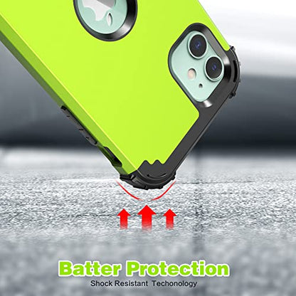 IDweel for iPhone 11 Case with Screen Protector(Tempered Glass), Hybrid 3 in 1 Shockproof Slim Fit Heavy Duty Protection Hard PC Cover Soft Silicone Bumper Full Body Case,Grass Green/Black - color: Grass Green/Black