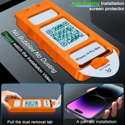 IMBZBK Screen Protector for iPhone 14 Pro Max, Tempered Glass, 3+3 Pack - color: 14 Pro Max-Transparent