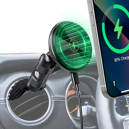 Wireless Charging Magnetic Vent Phone Mount for Jeep Wrangler 2018-2023 - style: Magnetic Charging