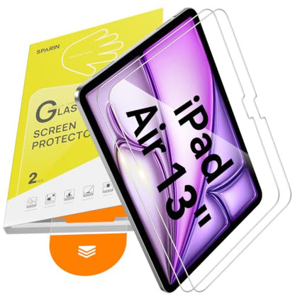 SPARIN 2 Pack Screen Protector for iPad Air 13 inch M4 M3 M2 | Tempered Glass for iPad Air 8th/7th/6th Generation with Easy Application Tray, Case Friendly, Anti-Scratches, High Definition - size: iPad Air 13" 2025/2024