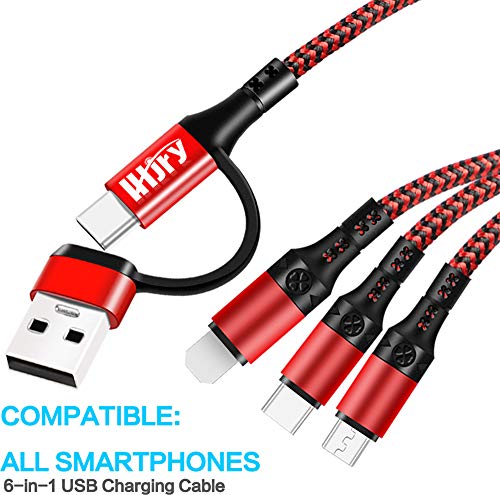 6-in-1 Multi Charging Cable, Charging Cords for Multiple Devices
