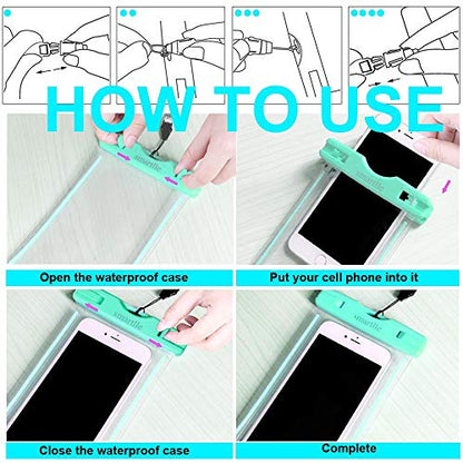 Waterproof Phone Case, 2 Pack IPX8 Waterproof Phone Pouch Holder Protector for iPhone 15 14 13 12 11 Pro Max XR XS SE, for Galaxy S24 23 21/Note/A,7”