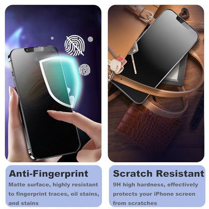 Matte Privacy Screen Protector for iPhone 13ProMax and iPhone 14Plus Screen Protector Anti-Glare, Anti-Spy Tempered Glass Film, Smooth and Responsive Touch Anti-Scratch Glass
