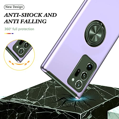 for Note 20 Ultra Case, Samsung Galaxy Note 20 Ultra Case with Self Healing Flexible TPU Screen Protective [2 Pack], Military Grade Invisible Kickstand Case for Samsung Note 20 Ultra 5G-Purple - color: YX- Purple