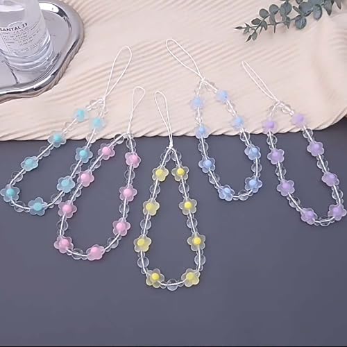 Beaded Phone Charm Lanyard Strap Girly Style Fixed Beads Pearl Lanyards - color: PH-mshd-6
