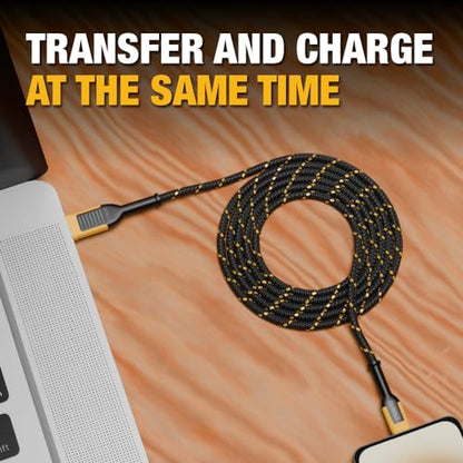 DEWALT Heavy Duty USB A to Lightning Cable [Apple MFi Certified], 6FT - size: 6 feet