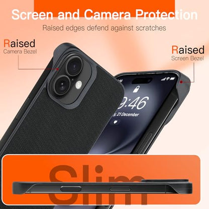 Phone Case Crafted for iPhone 16 Plus,Black - color: Black, size: iPhone 16 Plus