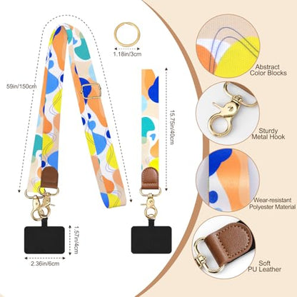 TiMOVO Phone Lanyard Crossbody Wrist Strap, Adjustable Anti-Theft Strap for Smartphone Case - color: Abstract Colour