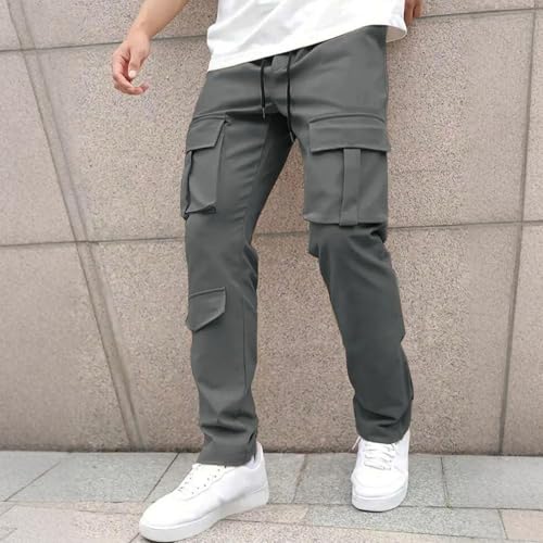 Men Cargo Pants Ripstop Durable Tactical Quick Dry Deep Pockets Construction Travel Job Site Tactical Pants for Men - color: A Gray, size: Small