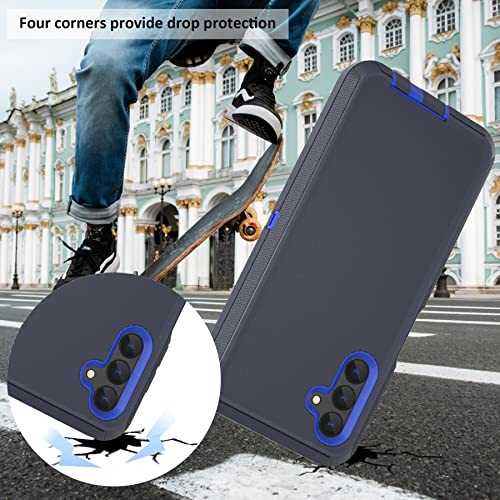 Compatible with Samsung Galaxy A13 5G Case(NOT for A13 4G), with Belt Clip Holster Heavy Duty Rugged Shockproof Full Body Protection Kickstand Phone case for Samsung Galaxy A13 5G (Blue) - color: Blue