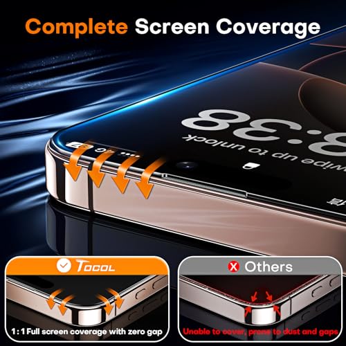 TOCOL for iPhone 16 Pro Max Privacy Screen Protector - color: Privacy