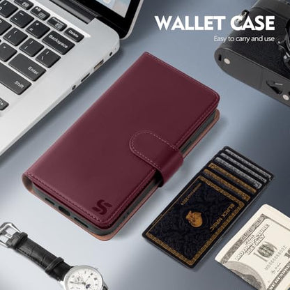 Shieldtop Compatible with Samsung Galaxy S24+ Plus Wallet Case with Card Holder,Women Men RFID Blocking PU Leather Flip TPU Protective Cover Credit Card Slots,Phone Case for S24 Plus,Wine Red - color: Wine Red, size: Samsung Galaxy S24 Plus - 6.7"