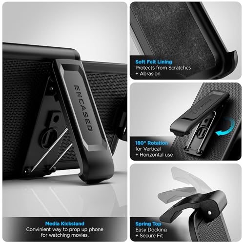 Encased Belt Case for Samsung Galaxy S25 FE with Screen Protector and Holster Clip, Full Body Rugged Cover (for FE 2025) - size: S25 FE