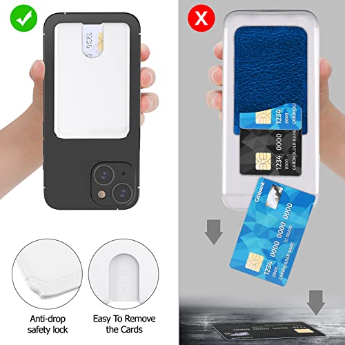 SHANSHUI Phone Card Holder, Silicone Ultra Slim Wallet Stick on Credit Card Holder for Cell Phone Compatible for iPhone, Android & Most Smartphones 3Pack White - color: White x3