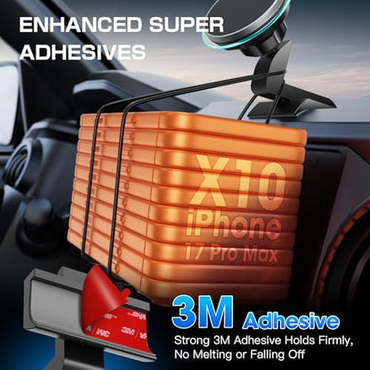 Magnetic Phone Mount with 15W Fast Charging for Toyota Tacoma 2016–2023, 22 Strong Magnets, Rock-Solid Hold on Rough Roads - style: Magnetic Charging