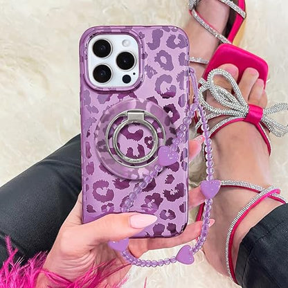 VELVET CAVIAR Compatible with MagSafe Phone Grip - color: Amethyst Leopard