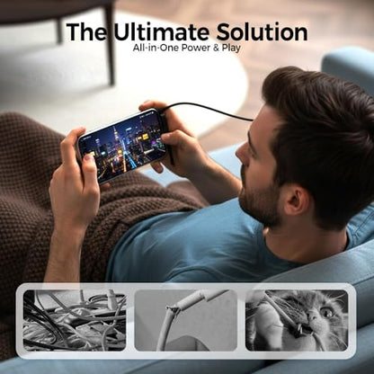 Invisible Holder Charger Cable with Stand, 240W Braided Fast Charge Cable with Built-in Phone Stand, 2-in-1 Invisible Holder Charger Cable for Gaming Office Travel