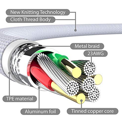 TT&C Short Phone Cable 6 inch Charger Sync and Charging Data Cord for iPhone 14/14 Pro/ 14 Pro Max/ 13/13 Pro / 12/11/ Xs/Xs Max/Xr/X/ 8 Plus/iPad (White)