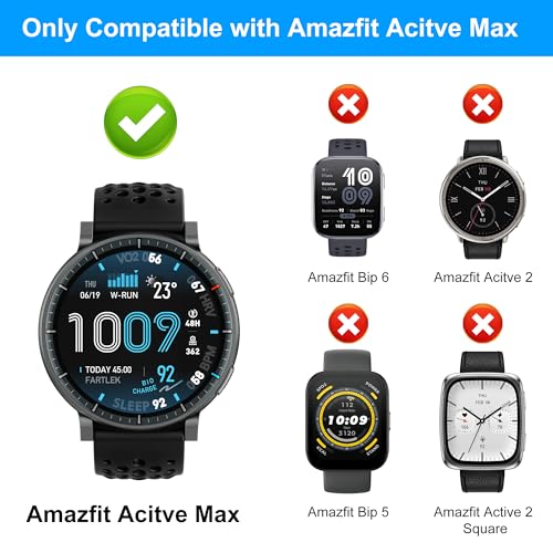 8 Pack Screen Protector for Amazfit Active Max, Soft TPU Self-Healing Bubble Free Anti-Scratch HD Clear Touch Sensitive Protective Film Compatible with Amazfit Active Max - size: For Active Max