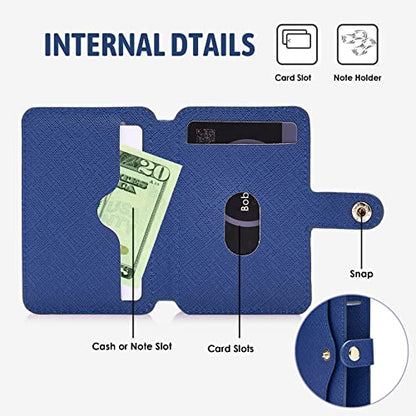 M-Plateau Slim Leather Phone Wallet Stick on With Adhesive Sticker - color: Navy Blue