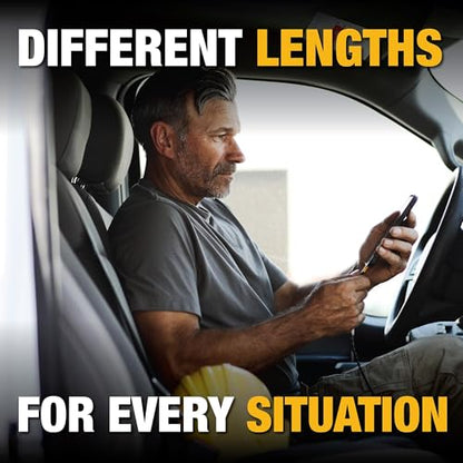 DEWALT Heavy Duty USB C Cable (USB 2.0, Black, 1 feet) - size: 1 ft