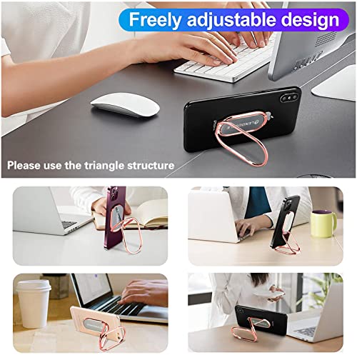 Phone Ring Holder Finger Kickstand, Foldable Loop Handle, Rose Gold - color: Adhesive- Gold