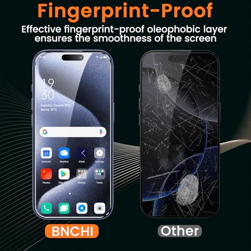 2 Pack 4 Way 360° Privacy Screen Protector for iPhone 15 Pro 6.1-Inches, Horizontal and Vertical All Around Anti-Spy 9H Tempered Glass Film, Scratch Resistant, Zero Bubbles, Face ID Sensitive - size: iPhone 15 Pro
